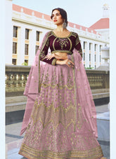 Heavy Butterfly Net Lehenga Choli in Pink